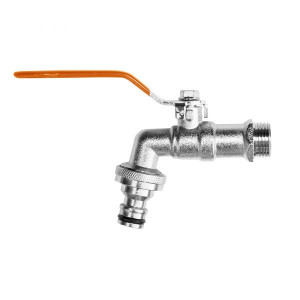Kran Kulowy Bradas 1/2", Gz 3/4" + Nypel Mosiądz Niklowany