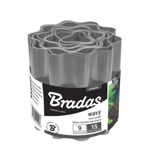 Obrzeże Ogrodowe Bradas Faliste Trawnikowe 9m X 25cm - Szare