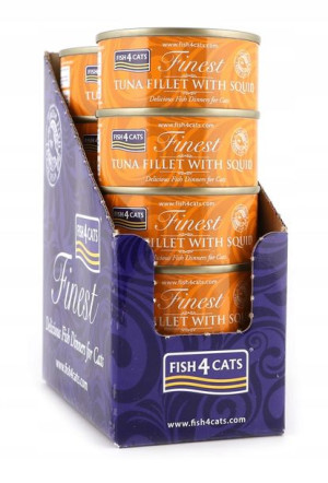 Fish4Cats - Filet tuńczyka z kałamarnicą (70g) x10