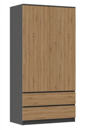Szafa Dwudrzwiowa Ss-90 Antracyt-dąb Artisan