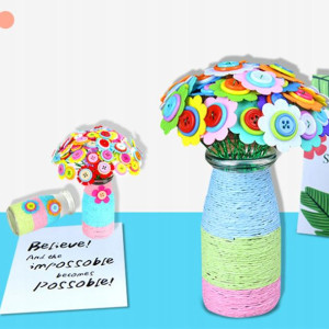 DIY kwiaty w wazonie Button Bouquet Handmade DIY