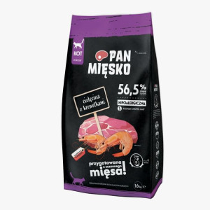 Pan Mięsko Sucha Karma Dla Kota Cielęcina z Krewetkami Rozmiar S 1,6 kg