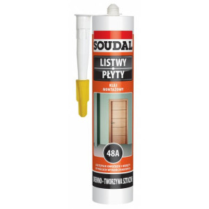 SOUDAL LISTWY PŁYTY 48A rozpuszczalnikowy klej montażowy beż 280ml (13471)