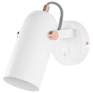 Lampa ścienna metalowa biała TYRIA