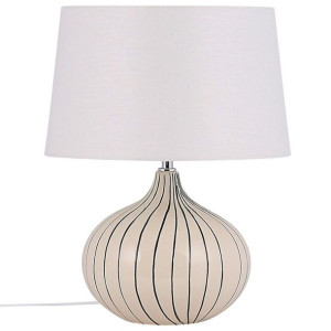 Lampa stołowa ceramiczna beżowa WIEN