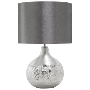 Lampka nocna porcelanowa srebrna YAKIMA
