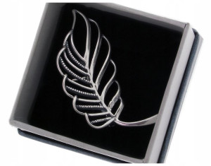 Srebrna Broszka 4,5cm Liść Listek Srebro 925