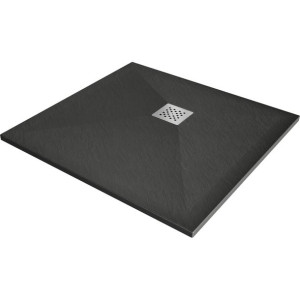 Mexen Stone+ brodzik kompozytowy kwadratowy 100x100 cm, antracyt - 44711010