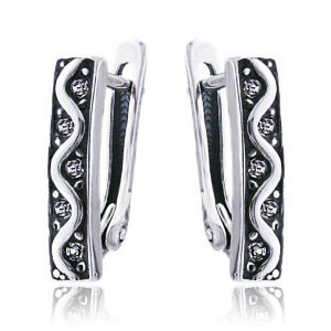 Srebrne Kolczyki Eleganckie Cyrkonie Srebro 925