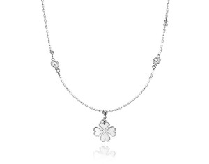 Srebrny Choker Łańcuszek Celebrytka Modny 925