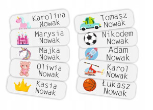 Metki z imieniem NAKLEJKI IMIENNE Imienniki 116szt