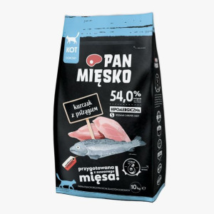 Pan Mięsko Sucha Karma Dla Kota Kurczak Z Pstrągiem Rozmiar S 10 kg