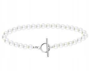 Naszyjnik Z Perełkami Zapięcie Okrągłe Choker 925