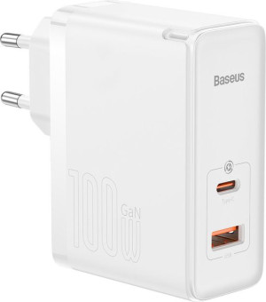 Ładowarka sieciowa Baseus GaN5 Pro USB-C/USB 100W PD 3.0 QC4 .0+ AFC biały