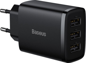 Ładowarka sieciowa Baseus Compact 3x USB-A 17W czarny