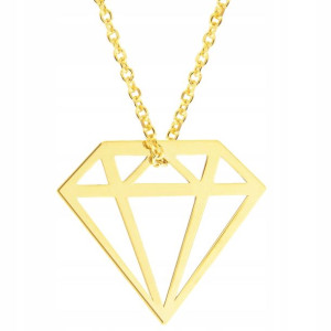 Złoty Naszyjnik 333 Z Diamentem Diament Diamencik