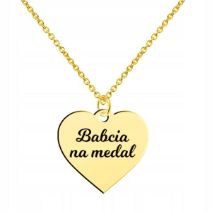 Złoty Naszyjnik Prezent Dla Babci Srebro 925 Medal