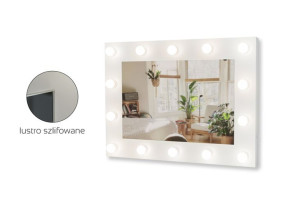 Lustro do toaletki Hollywood z Oświetleniem LED Białe 60 x 80 Bez żarówek