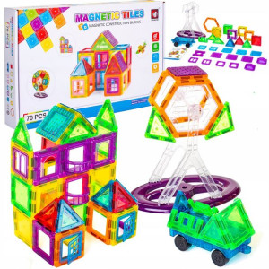 KLOCKI MAGNETYCZNE 3D budynki pojazdy ZESTAW 70 el