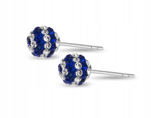 Kule Kulki Kolczyki Swarovski Cyrkonie Srebro 925