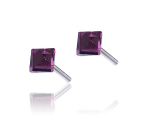 Srebrne Kolczyki Cyrkonia Różowa 3mm Srebro 925