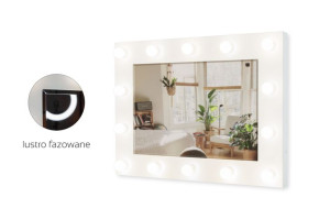 Lustro do toaletki Hollywood z Oświetleniem LED Białe 60x80 Bez żarówek