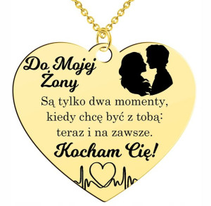 Naszyjnik Serce Z Pulsem Serca Ekg Grawer Dla Zony