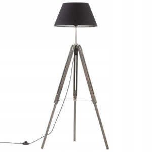 Lampa Stojąca Podłogowa Czarna Led Trójnóg 141 Cm