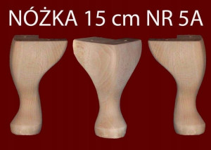 Noga do fotela, komody, Ludwik XV, 15cm, bukowa