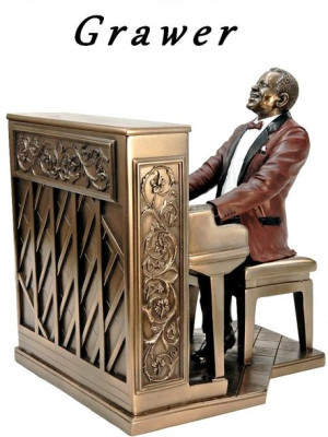 Figurka muzyk jazzowy przy pianinie, prezent dla pianisty