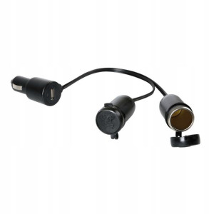Rozgałęziacz wtyk 2x gniazda 12V 24V max. 4A +USB