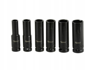 Zestaw długich nasadek udar. 1/2" 10-21mm 6el