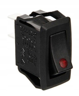 Przełącznik z diodą czerwoną LED 12/24V max.10A