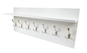 Wieszak na ubrania z półką biały 100 x 40 cm