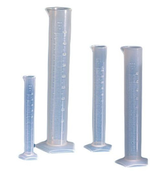 Cylinder miarowy z wylewem z PP 250 ml skala wypukła