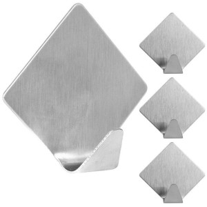 Wieszak samoprzylepny na ręcznik ścierkę / haczyk stalowy romb 4 szt. 5x5cm