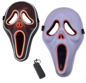 Maska Led Świecąca Duch Krzyk Halloween Karnawał