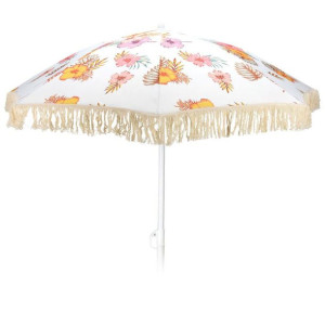 Parasol plażowy ogrodowy z frędzlami retro beżowy 160 cm