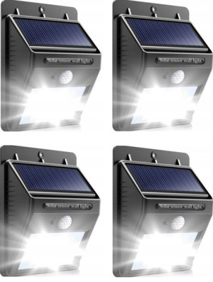 Zestaw X4 Lampa Solarna 20 Led Czujnik Zmierzchu Ruchu + Gratis