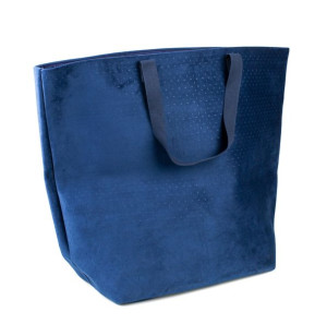 Niebieska Torba Na Pranie Z Uchwytami Xxl Velvet 70x25x55/80 Cm