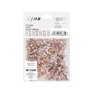 Cyrkonie do paznokci szklane ss10 light peach 1440 szt paczka