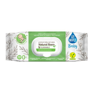 Chusteczki nawilżane 100% bawełna GoWipes baby 50szt