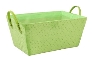 Prostokątny Zielony Koszyk Pudełko Velvet 34x21x15/20 Cm