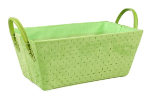 Prostokątny Zielony Koszyk Pudełko Velvet 30x17x12/16 Cm