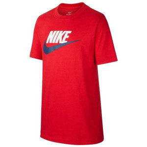 Koszulka Nike B Nsw Tee Dptl Basic Futura Ar5252 659 Czerwony S (128-137cm)