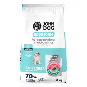 JOHN DOG Sucha Karma GOOD FORM SZCZENIAK wieprzowina z wołowiną 3kg