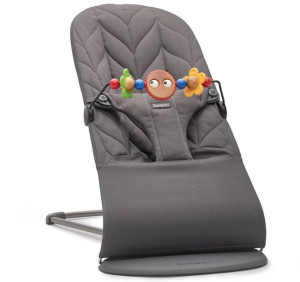 BABYBJORN - leżaczek BLISS COTTON, Petal Quilt, Antracyt + Zabawka BALANCE