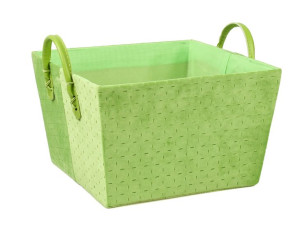 Kwadratowy Zielony Koszyk Pudełko Velvet 26x26x16/21 Cm