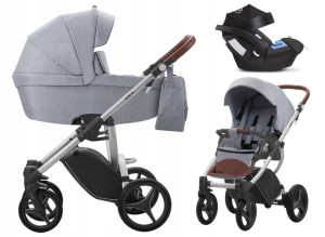 BEBETTO wózek LUCA 3w1 12 st szary Cybex ATON 5