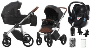 BEBETTO wózek LUCA 3w1 01 st szary Cybex ATON 5